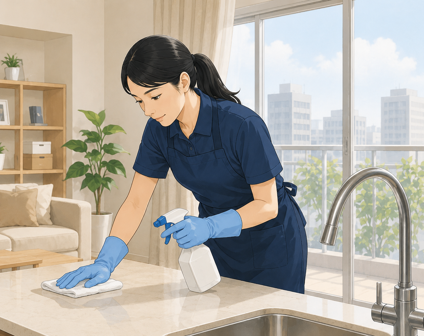 介護保険外清掃の様子